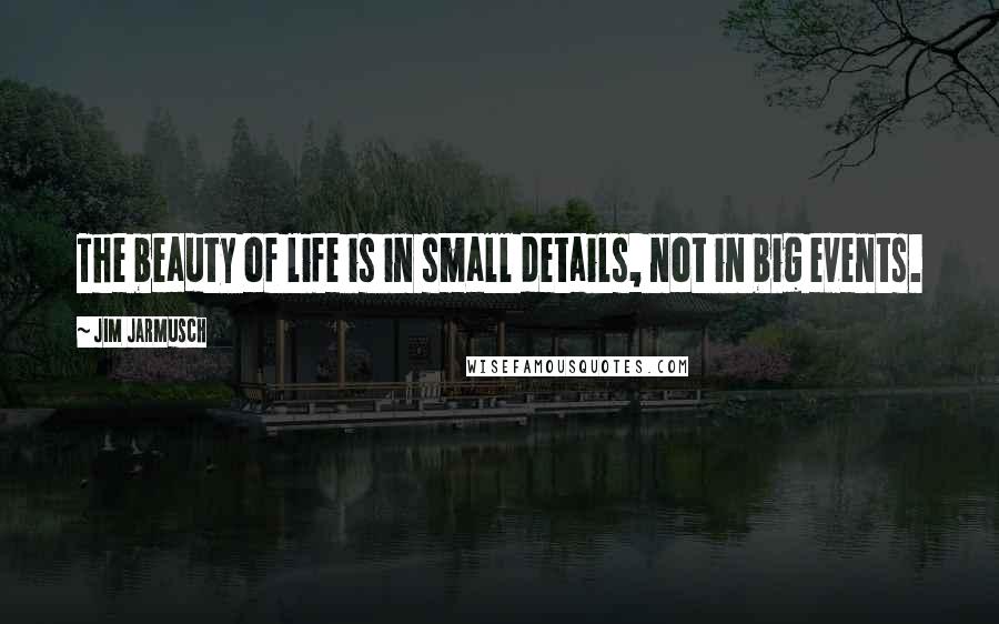 Jim Jarmusch Quotes: The beauty of life is in small details, not in big events.