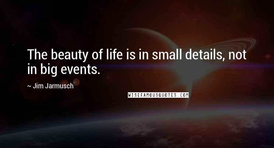 Jim Jarmusch Quotes: The beauty of life is in small details, not in big events.