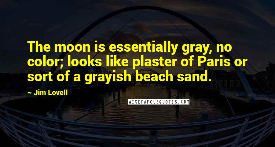 Jim Lovell Quotes: The moon is essentially gray, no color; looks like plaster of Paris or sort of a grayish beach sand.