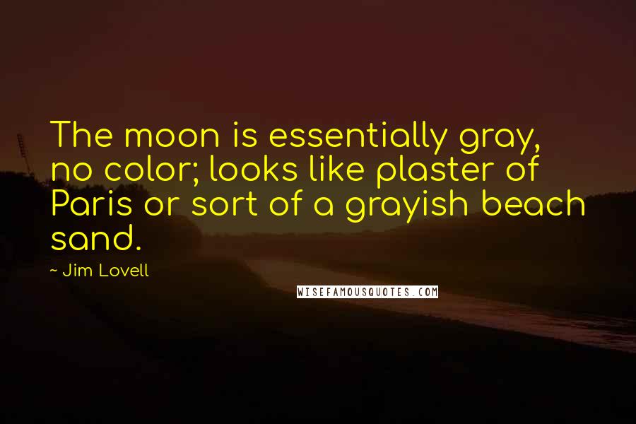 Jim Lovell Quotes: The moon is essentially gray, no color; looks like plaster of Paris or sort of a grayish beach sand.