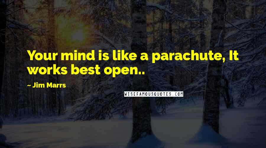 Jim Marrs Quotes: Your mind is like a parachute, It works best open..