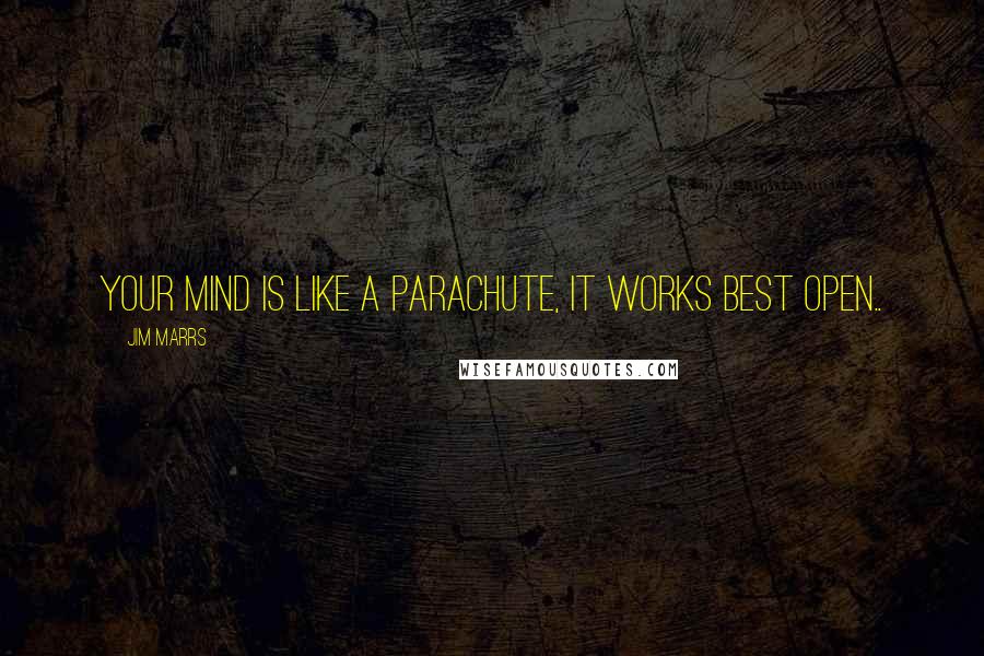 Jim Marrs Quotes: Your mind is like a parachute, It works best open..