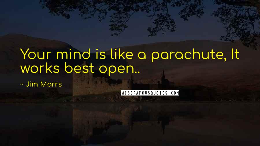 Jim Marrs Quotes: Your mind is like a parachute, It works best open..