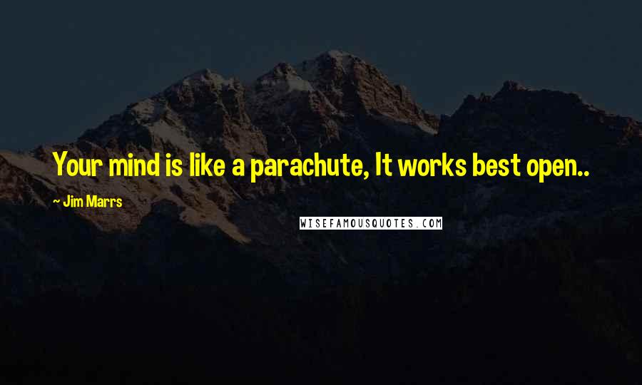 Jim Marrs Quotes: Your mind is like a parachute, It works best open..