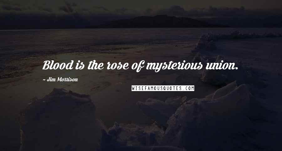 Jim Morrison Quotes: Blood is the rose of mysterious union.