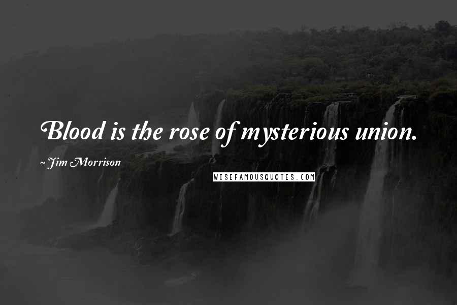 Jim Morrison Quotes: Blood is the rose of mysterious union.