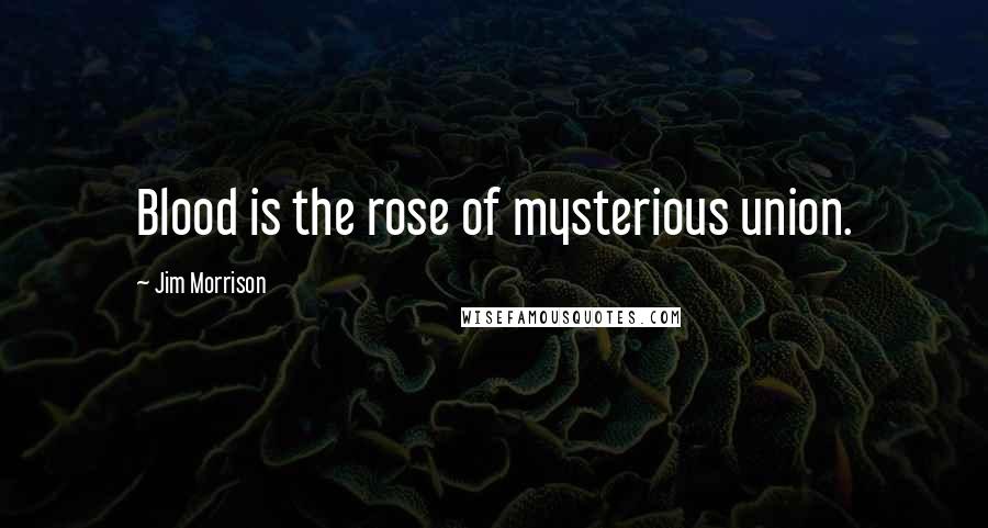 Jim Morrison Quotes: Blood is the rose of mysterious union.