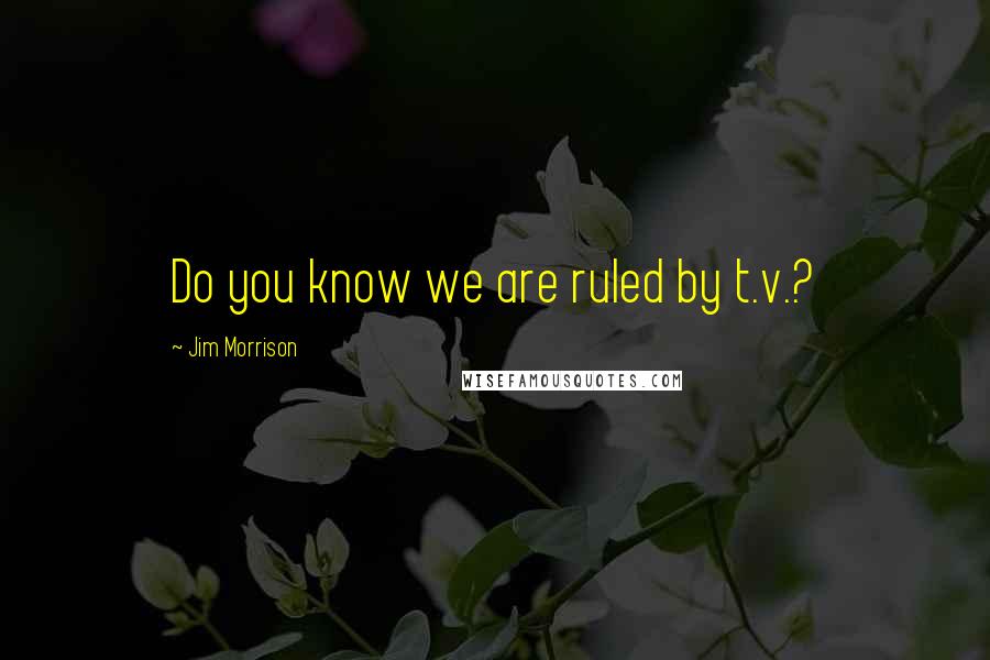 Jim Morrison Quotes: Do you know we are ruled by t.v.?