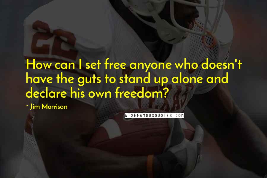 Jim Morrison Quotes: How can I set free anyone who doesn't have the guts to stand up alone and declare his own freedom?
