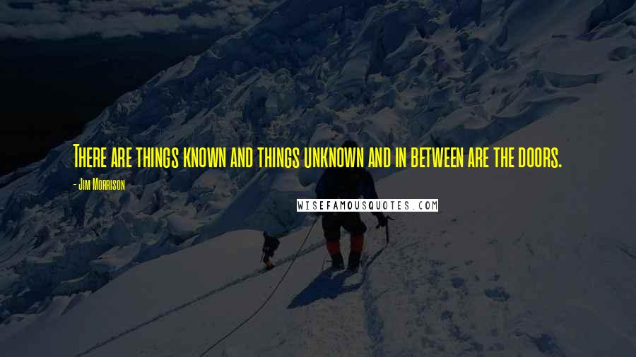 Jim Morrison Quotes: There are things known and things unknown and in between are the doors.