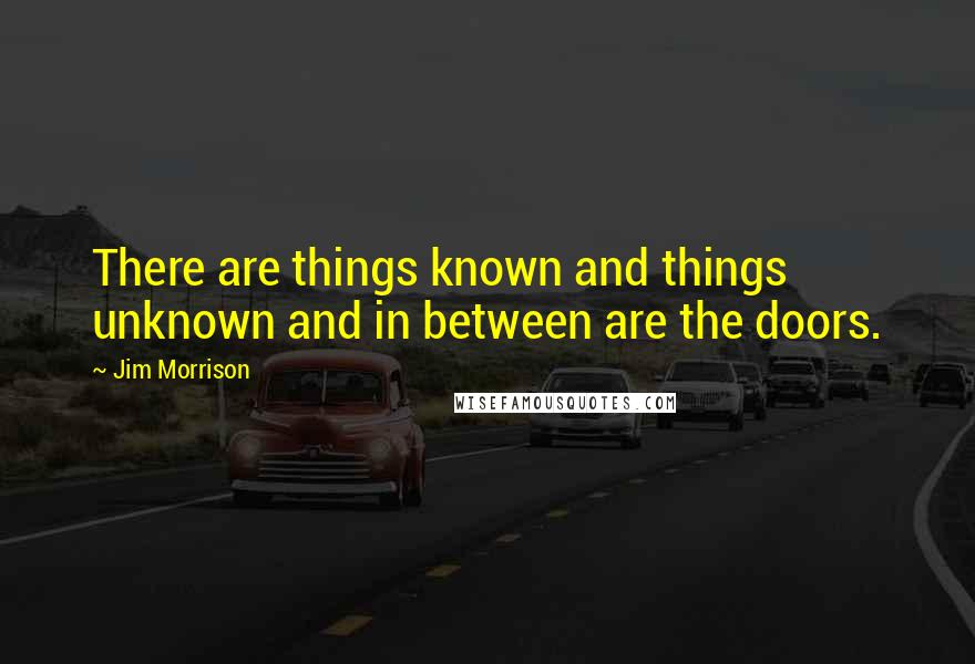 Jim Morrison Quotes: There are things known and things unknown and in between are the doors.