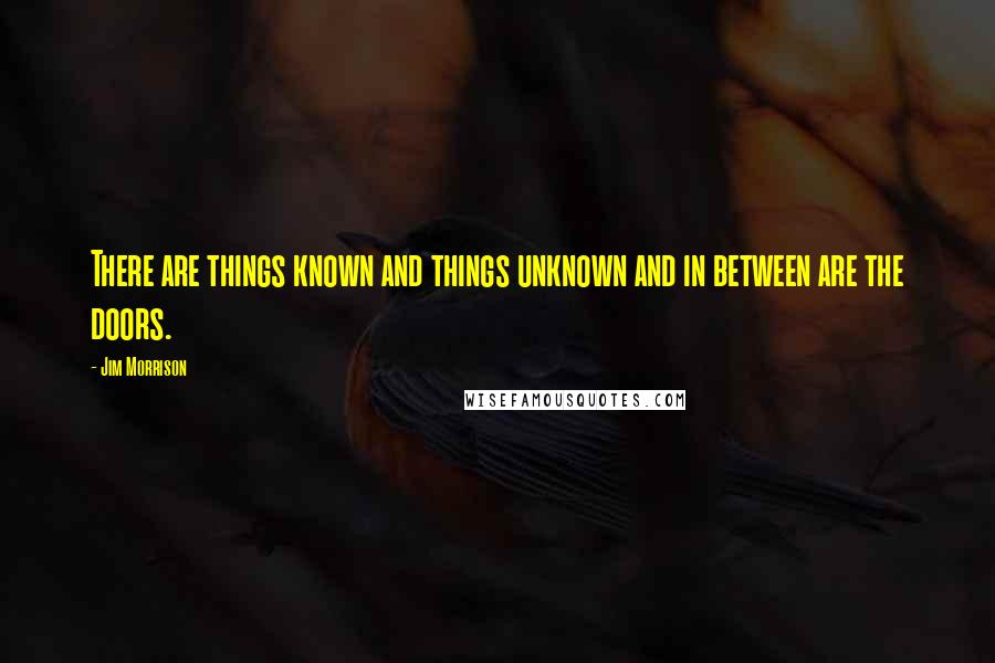 Jim Morrison Quotes: There are things known and things unknown and in between are the doors.