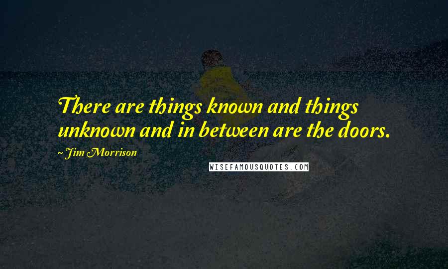 Jim Morrison Quotes: There are things known and things unknown and in between are the doors.