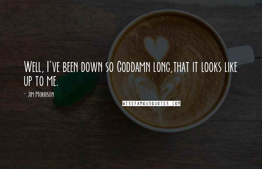 Jim Morrison Quotes: Well, I've been down so Goddamn long,that it looks like up to me.