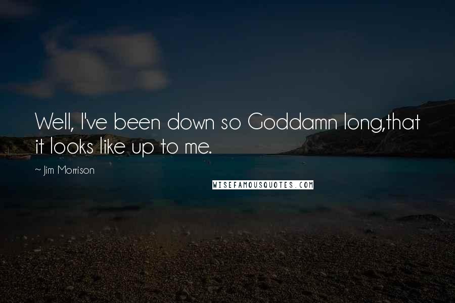 Jim Morrison Quotes: Well, I've been down so Goddamn long,that it looks like up to me.