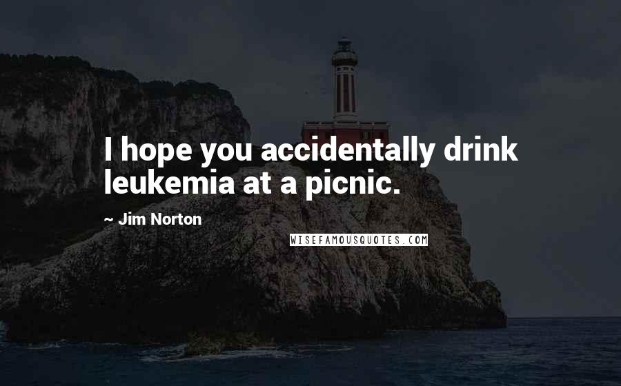 Jim Norton Quotes: I hope you accidentally drink leukemia at a picnic.