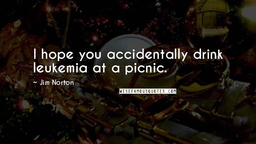 Jim Norton Quotes: I hope you accidentally drink leukemia at a picnic.