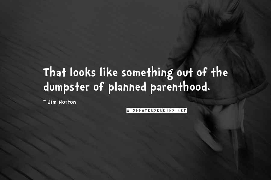 Jim Norton Quotes: That looks like something out of the dumpster of planned parenthood.