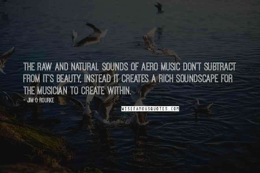 Jim O Rourke Quotes: The raw and natural sounds of Aero music don't subtract from it's beauty, instead it creates a rich soundscape for the musician to create within.