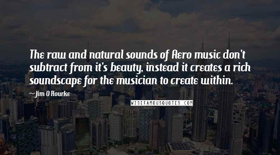 Jim O Rourke Quotes: The raw and natural sounds of Aero music don't subtract from it's beauty, instead it creates a rich soundscape for the musician to create within.