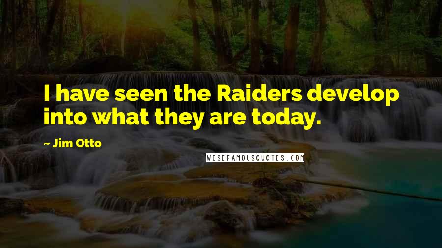 Jim Otto Quotes: I have seen the Raiders develop into what they are today.