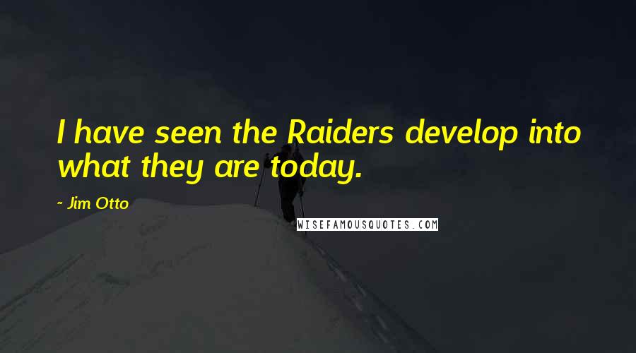 Jim Otto Quotes: I have seen the Raiders develop into what they are today.