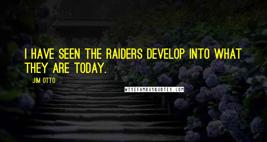 Jim Otto Quotes: I have seen the Raiders develop into what they are today.