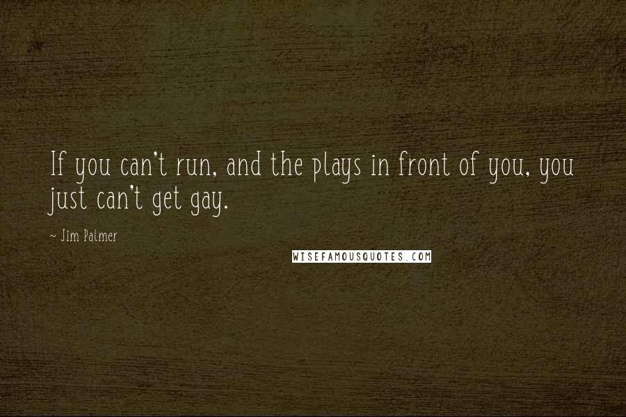 Jim Palmer Quotes: If you can't run, and the plays in front of you, you just can't get gay.
