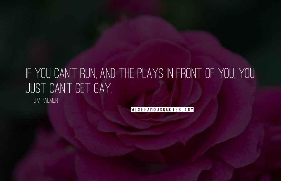 Jim Palmer Quotes: If you can't run, and the plays in front of you, you just can't get gay.