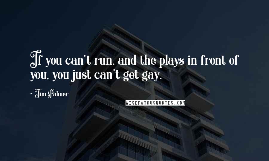 Jim Palmer Quotes: If you can't run, and the plays in front of you, you just can't get gay.