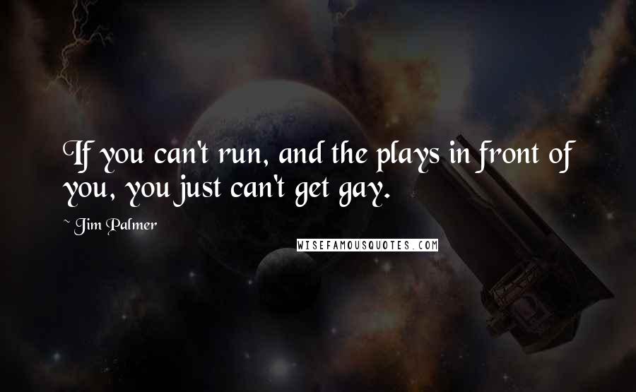 Jim Palmer Quotes: If you can't run, and the plays in front of you, you just can't get gay.