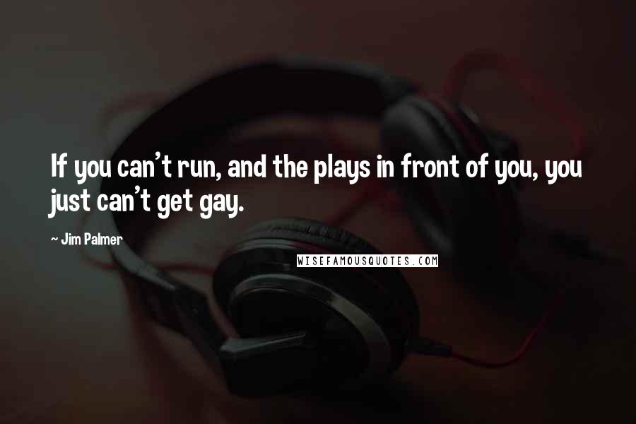 Jim Palmer Quotes: If you can't run, and the plays in front of you, you just can't get gay.