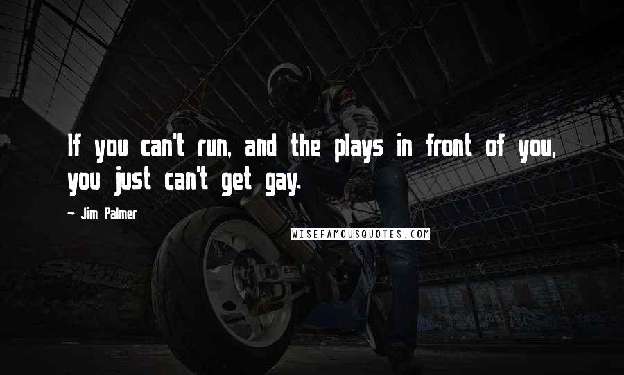 Jim Palmer Quotes: If you can't run, and the plays in front of you, you just can't get gay.