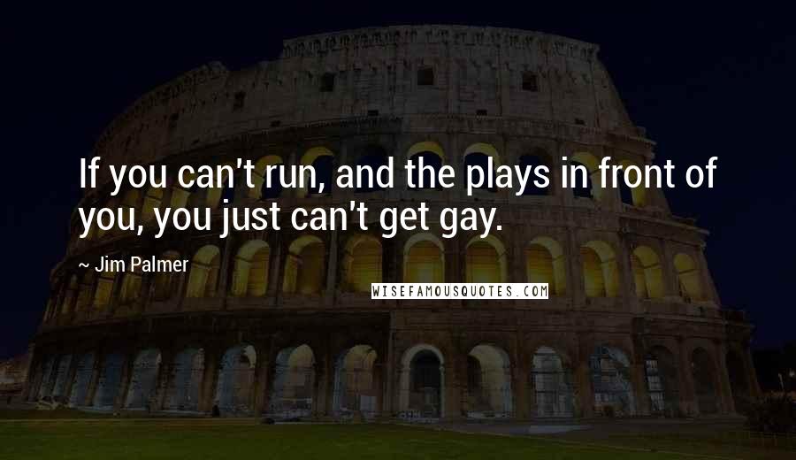 Jim Palmer Quotes: If you can't run, and the plays in front of you, you just can't get gay.