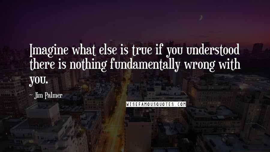 Jim Palmer Quotes: Imagine what else is true if you understood there is nothing fundamentally wrong with you.