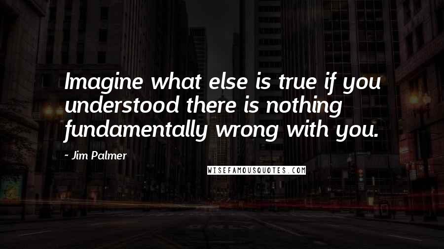 Jim Palmer Quotes: Imagine what else is true if you understood there is nothing fundamentally wrong with you.