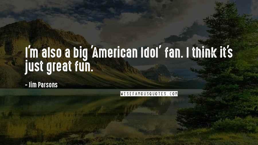 Jim Parsons Quotes: I'm also a big 'American Idol' fan. I think it's just great fun.
