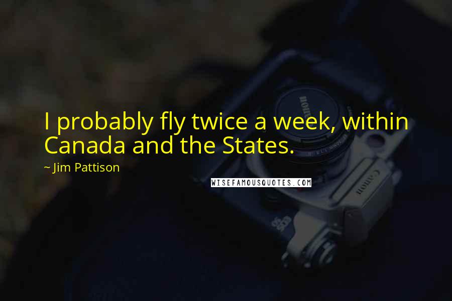 Jim Pattison Quotes: I probably fly twice a week, within Canada and the States.