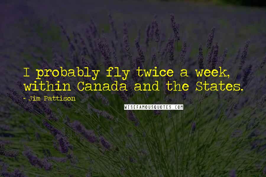 Jim Pattison Quotes: I probably fly twice a week, within Canada and the States.