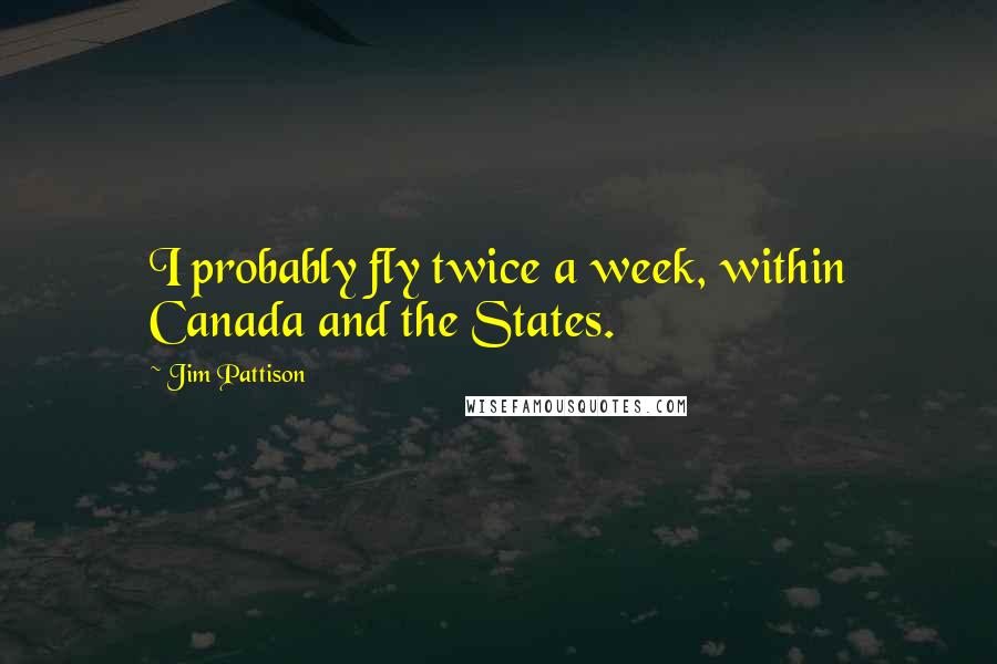 Jim Pattison Quotes: I probably fly twice a week, within Canada and the States.