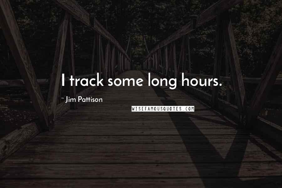 Jim Pattison Quotes: I track some long hours.
