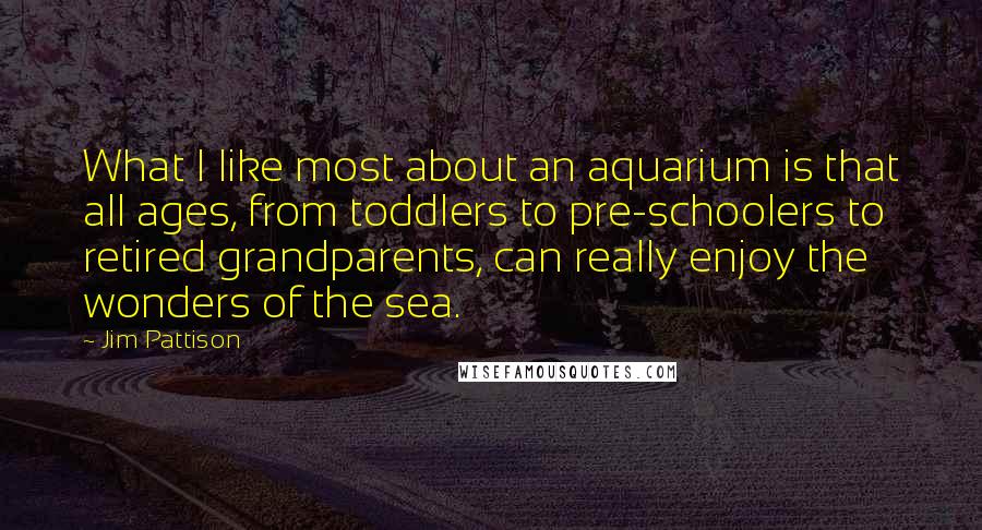 Jim Pattison Quotes: What I like most about an aquarium is that all ages, from toddlers to pre-schoolers to retired grandparents, can really enjoy the wonders of the sea.