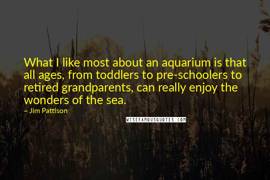 Jim Pattison Quotes: What I like most about an aquarium is that all ages, from toddlers to pre-schoolers to retired grandparents, can really enjoy the wonders of the sea.