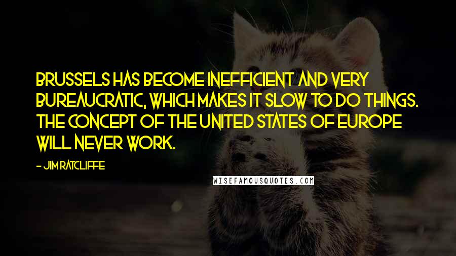 Jim Ratcliffe Quotes: Brussels has become inefficient and very bureaucratic, which makes it slow to do things. The concept of the United States of Europe will never work.