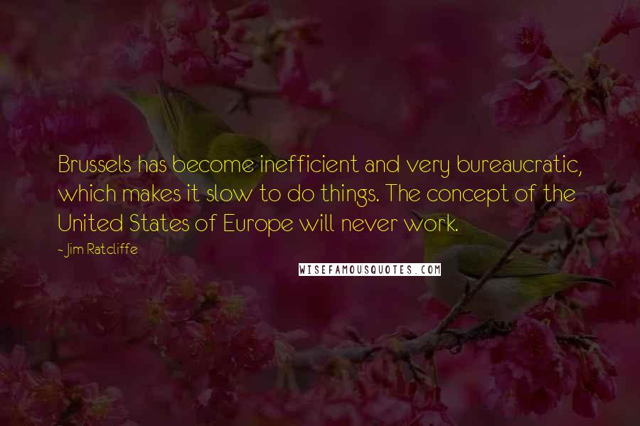 Jim Ratcliffe Quotes: Brussels has become inefficient and very bureaucratic, which makes it slow to do things. The concept of the United States of Europe will never work.