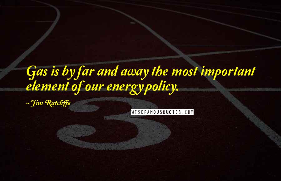 Jim Ratcliffe Quotes: Gas is by far and away the most important element of our energy policy.