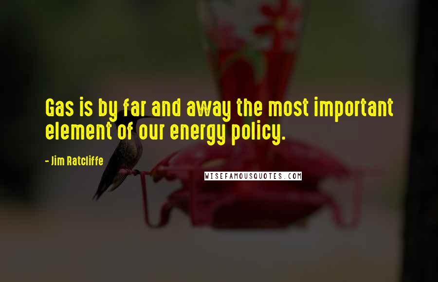 Jim Ratcliffe Quotes: Gas is by far and away the most important element of our energy policy.