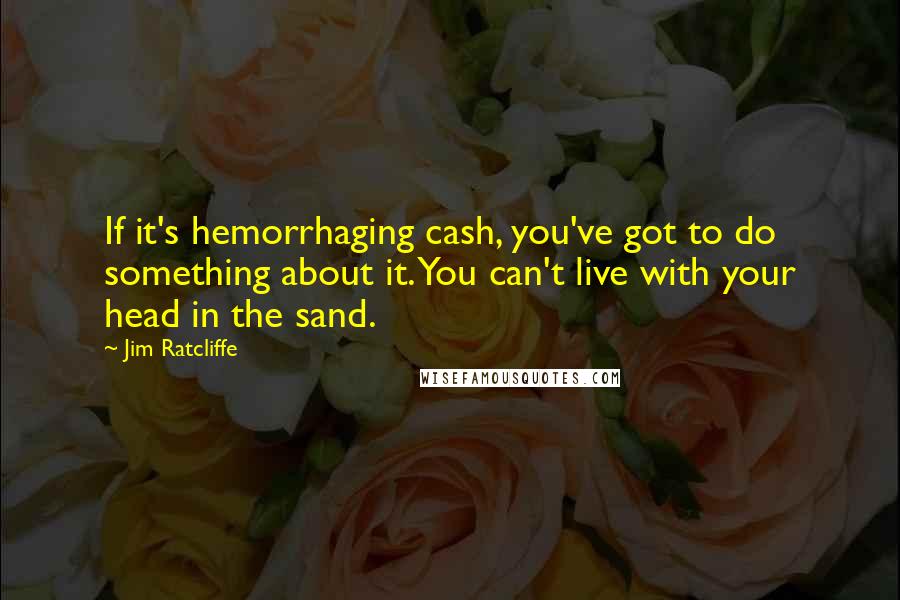 Jim Ratcliffe Quotes: If it's hemorrhaging cash, you've got to do something about it. You can't live with your head in the sand.