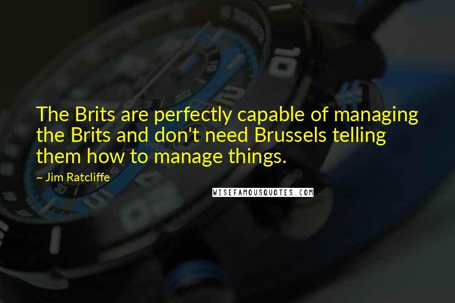 Jim Ratcliffe Quotes: The Brits are perfectly capable of managing the Brits and don't need Brussels telling them how to manage things.