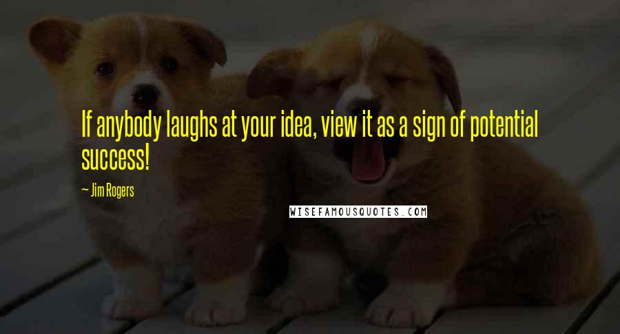 Jim Rogers Quotes: If anybody laughs at your idea, view it as a sign of potential success!